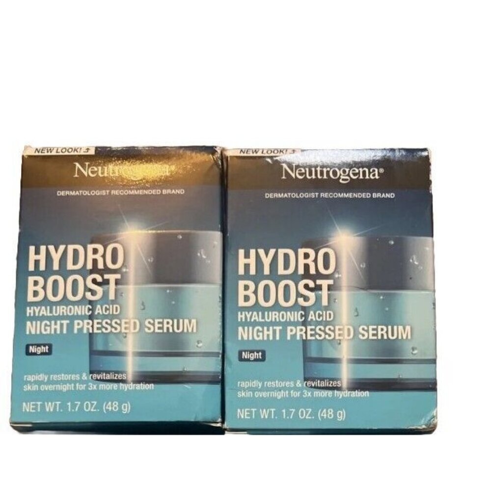Neutrogena Hydro Boost Hyaluronic Acid Night Pressed Serum 1.7oz bundle of 2!